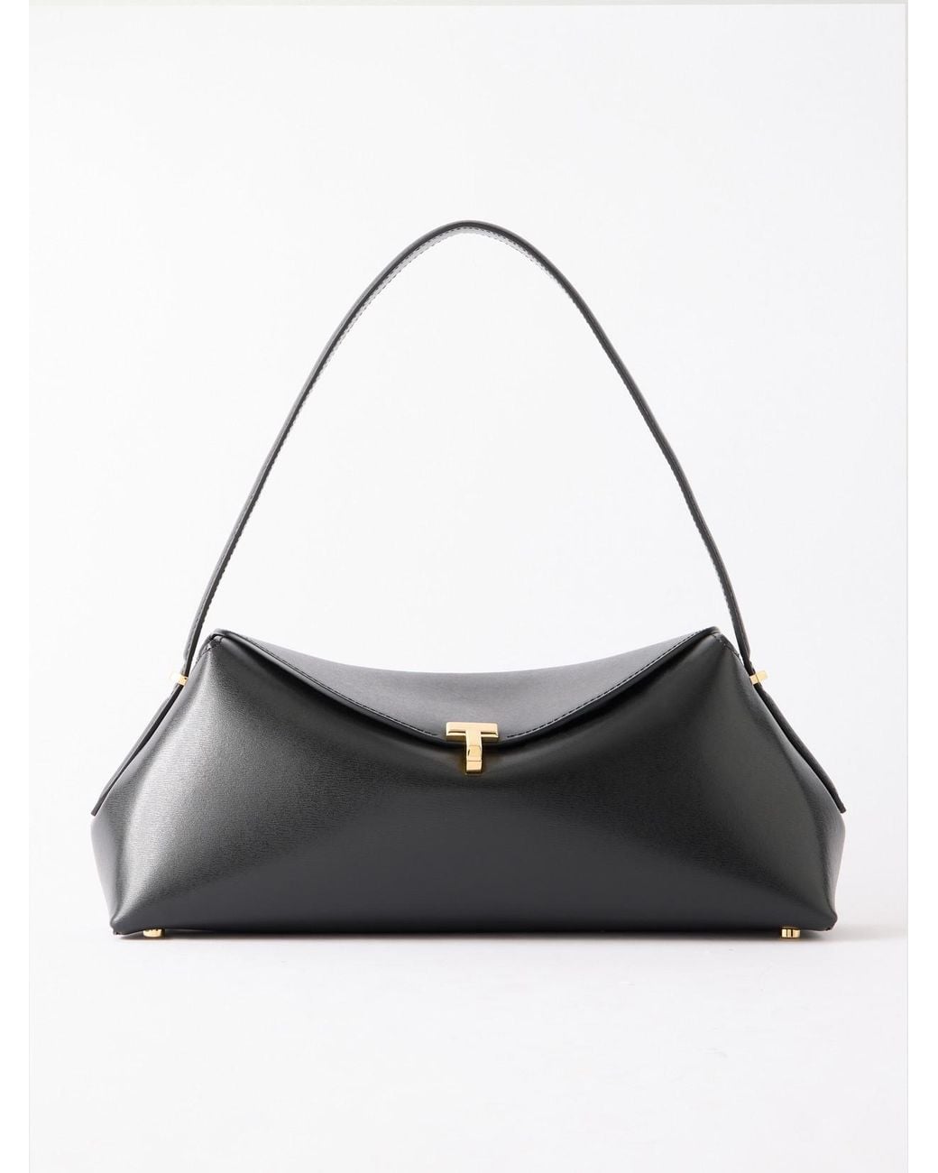 Totême Black Palmellato Leather Shoulder Bag