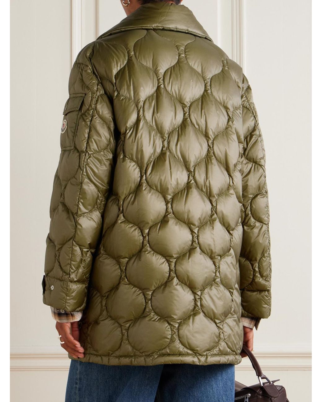 Moncler Green Lombi Quilted Micro-Ripstop Down Parka