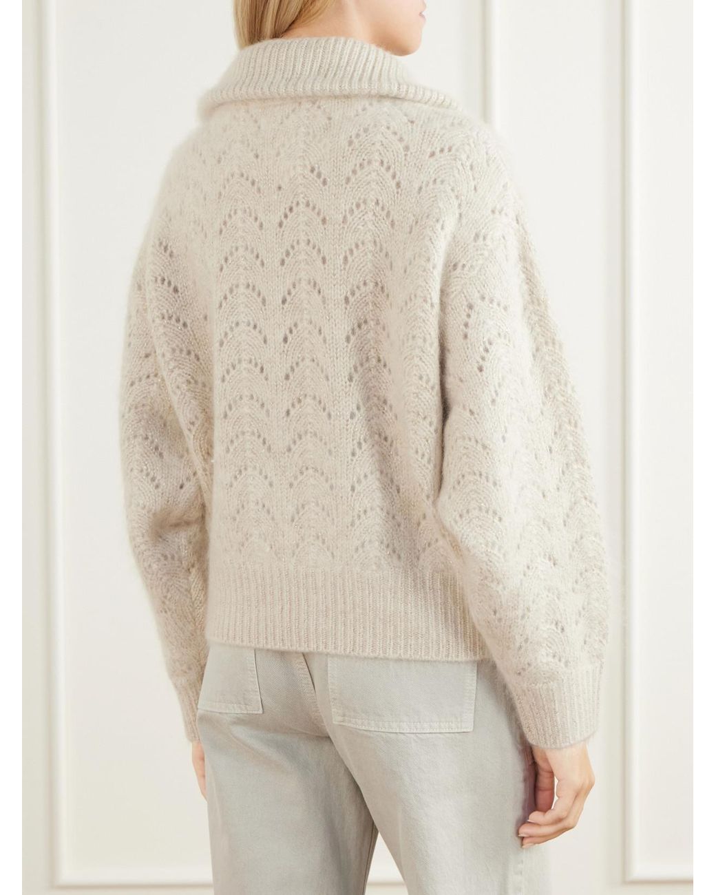 FRAME White The Airy Wool And Cashmere-Blend Cardigan