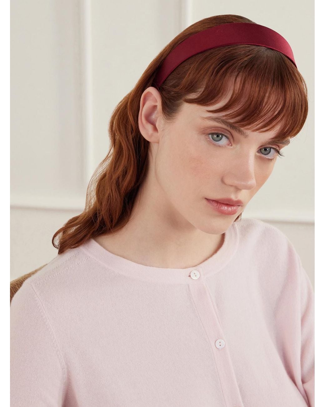 Jennifer Behr Red Tori Silk-Satin Headband