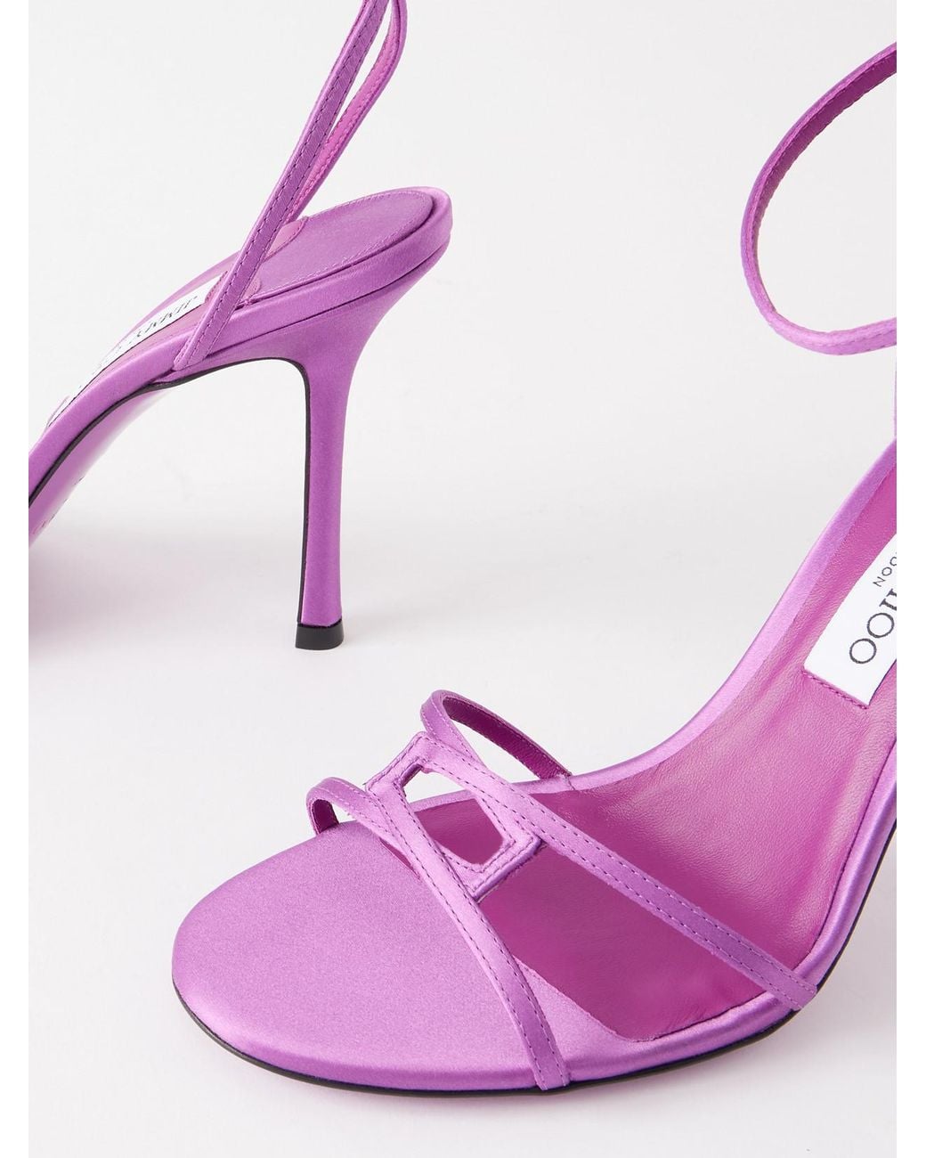 Jimmy Choo Pink Leo 100 Satin Sandals
