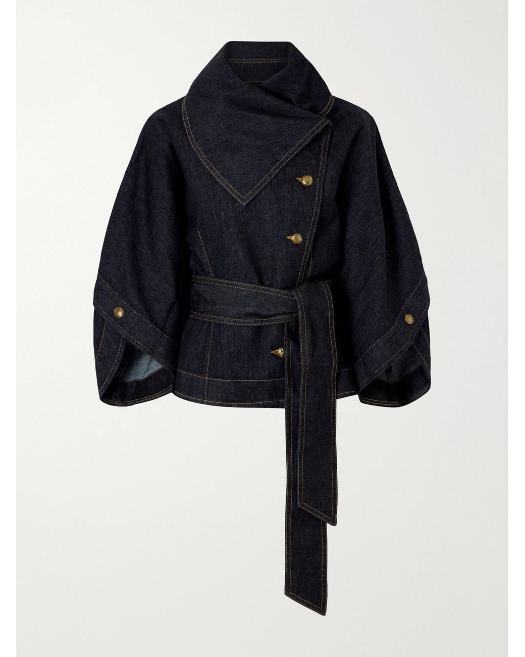 Zimmermann Blue Valiant Belted Denim Jacket
