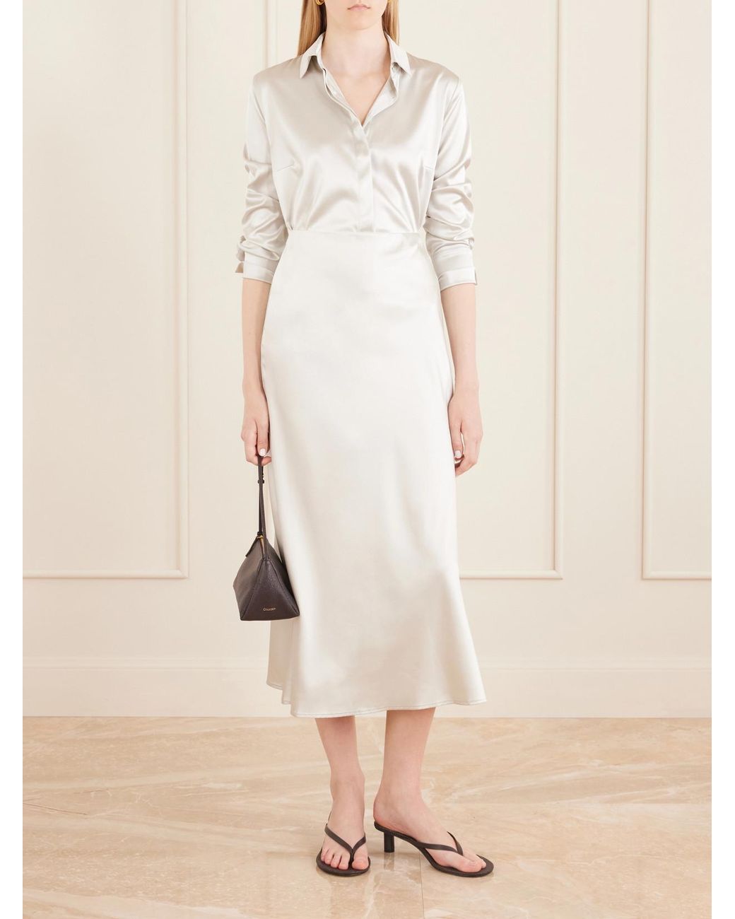The Park White Bonnie Silk-Blend Shirt
