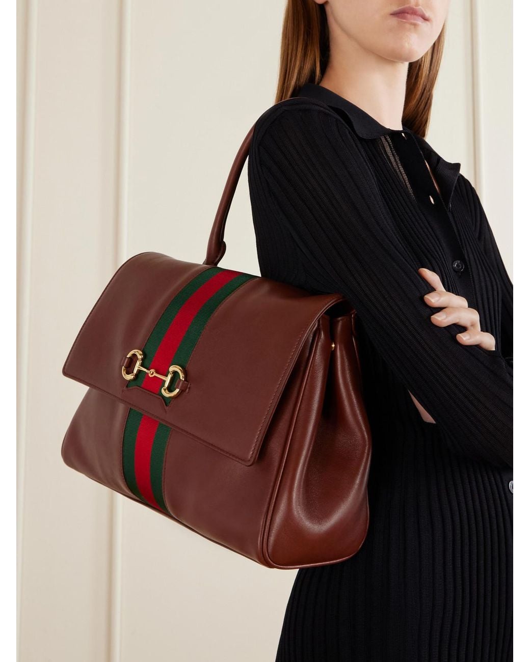 Gucci Red Paparazzo Medium Leather Shoulder Bag