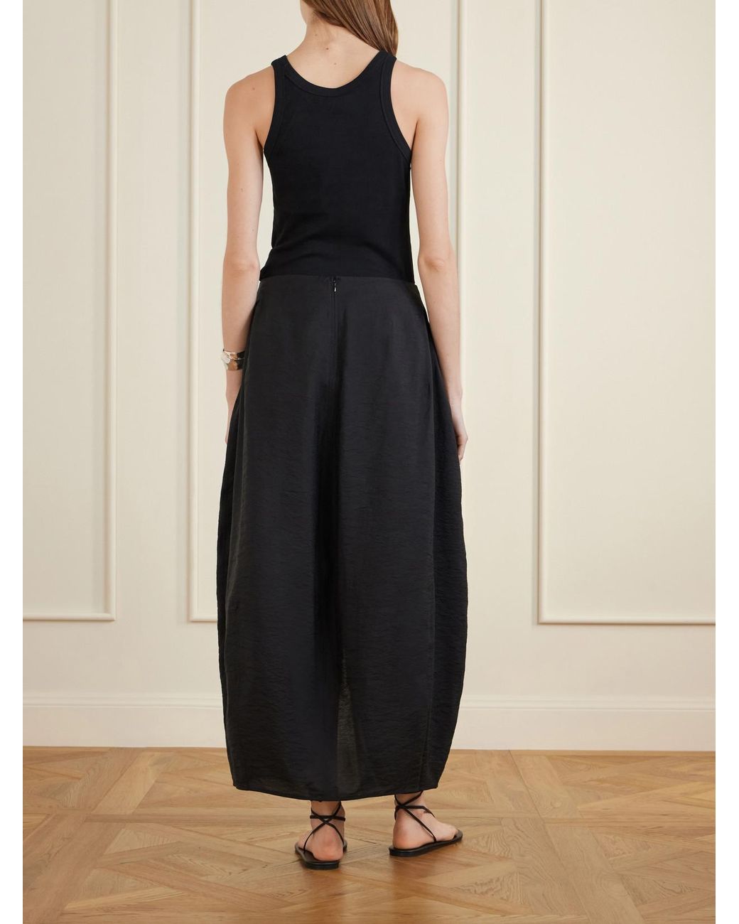 Totême  Black Silk-Blend Maxi Skirt