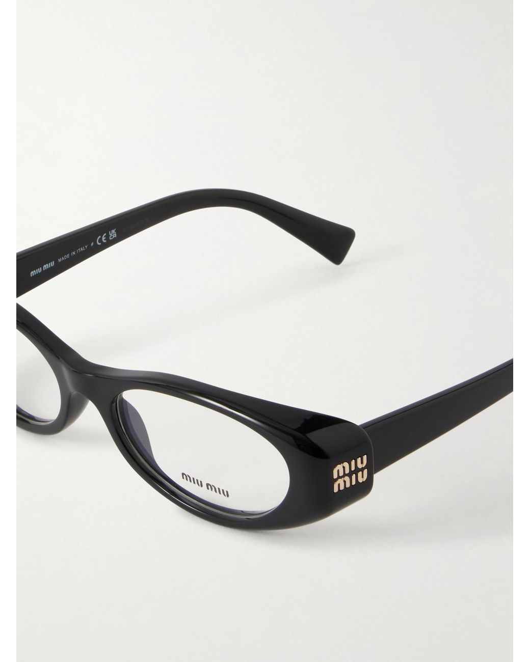 Miu Miu Black Cat-Eye Frame Acetate Optical Glasses