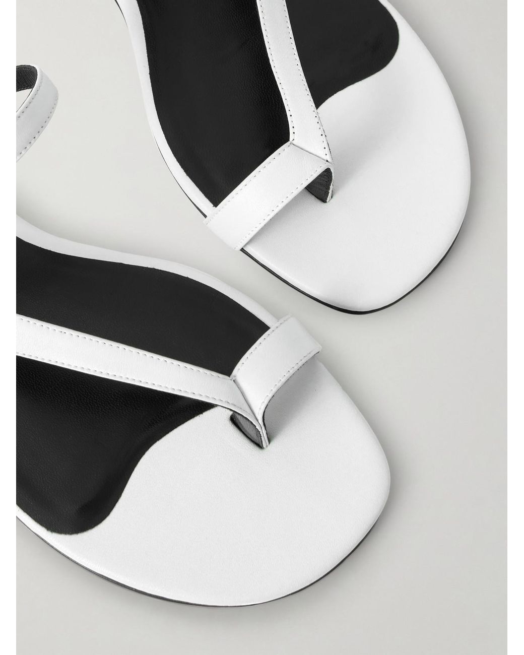 Khaite White Aimee Leather Sandals