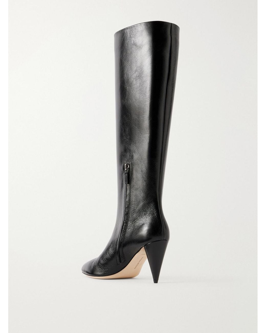 Victoria Beckham Black Maverick 80 Leather Knee Boots
