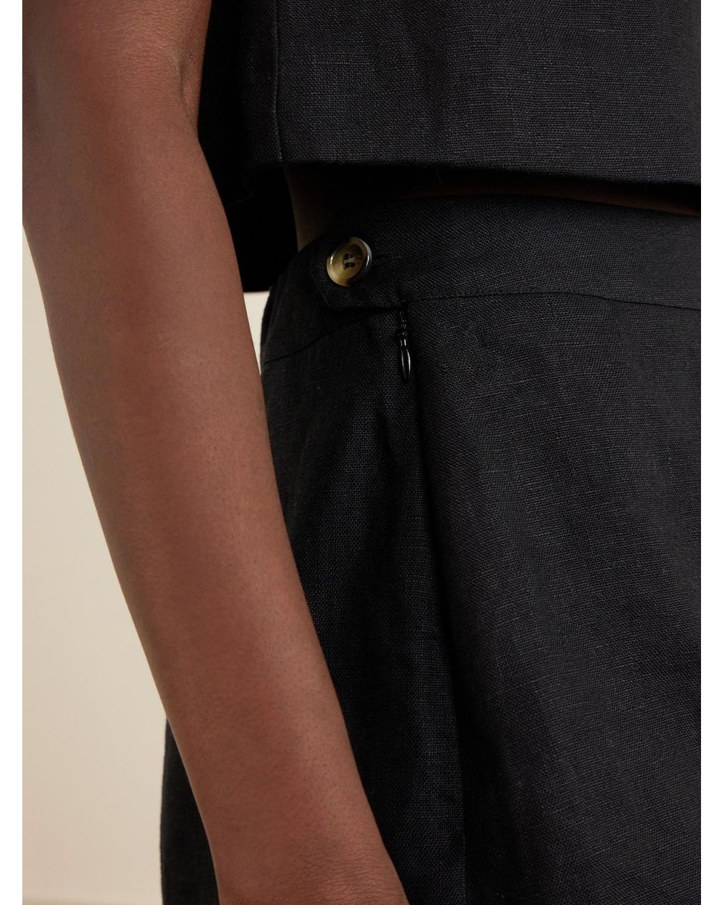 Posse Blue Perri Pleated Linen Shorts