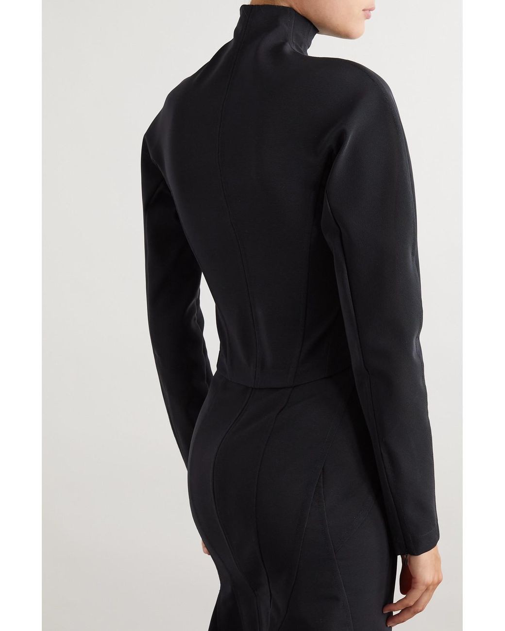 Alaïa Black Stretch-Tulle Turtleneck Jacket