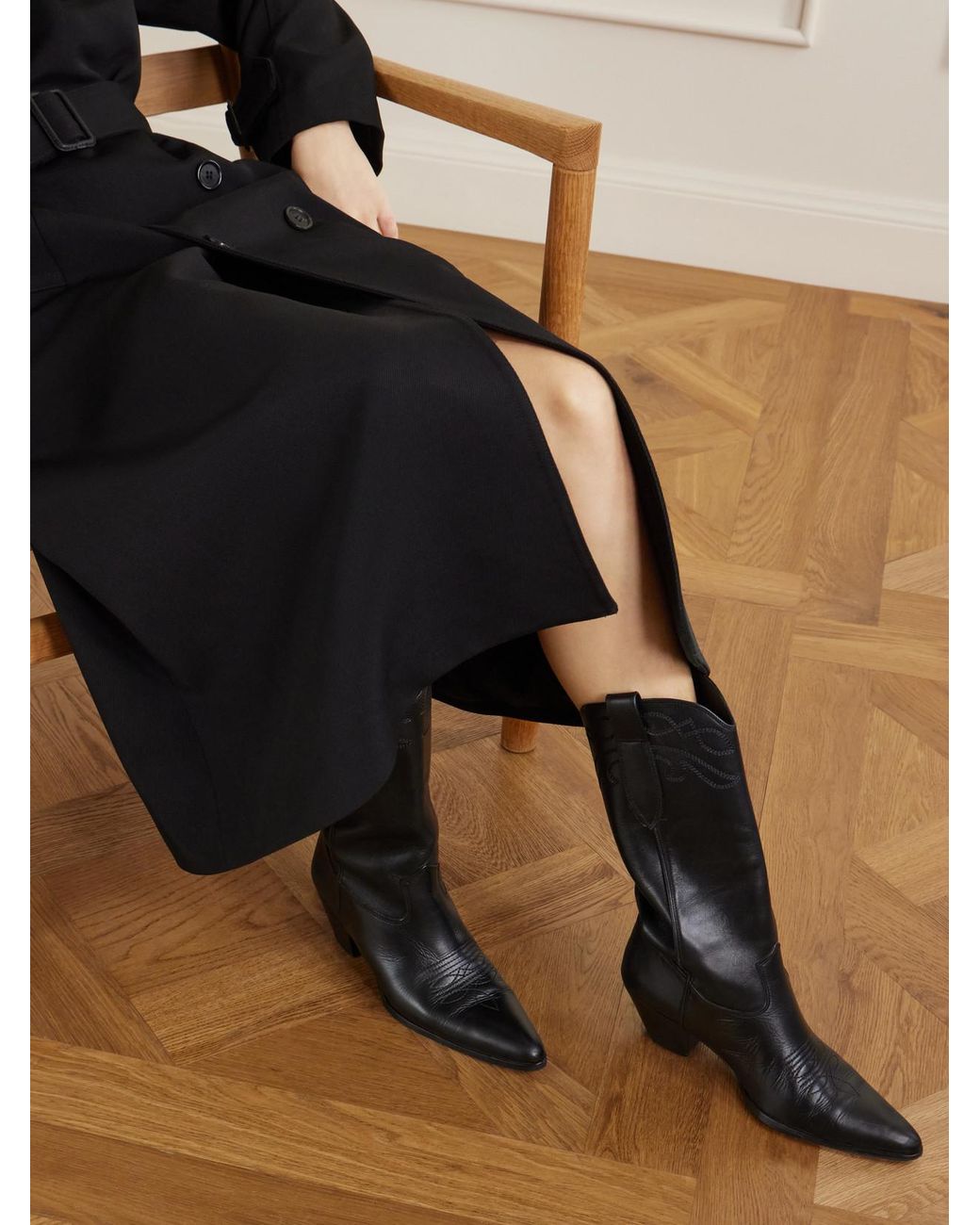 Nili Lotan Black Towns Leather Boots