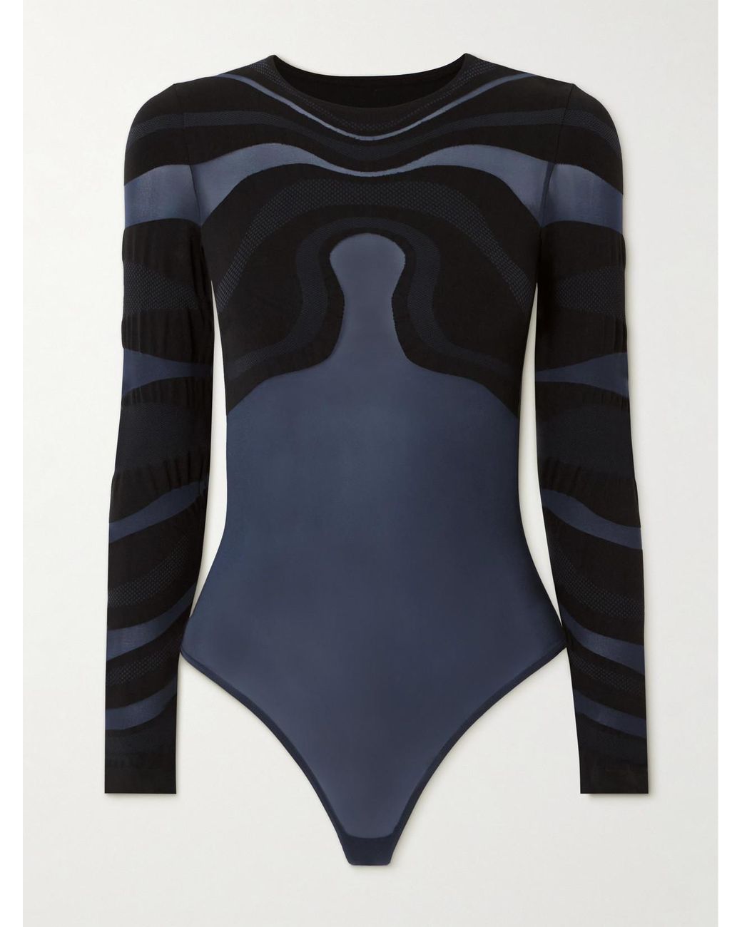 Wolford Venus Paneled Stretch-Jersey Thong Bodysuit in Black | Lyst