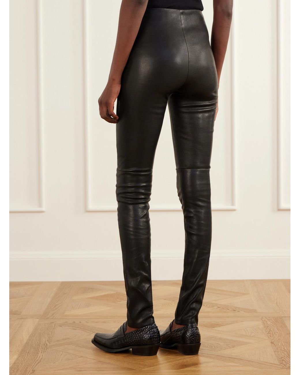 Ann Demeulemeester Black Florence Leather Skinny Pants