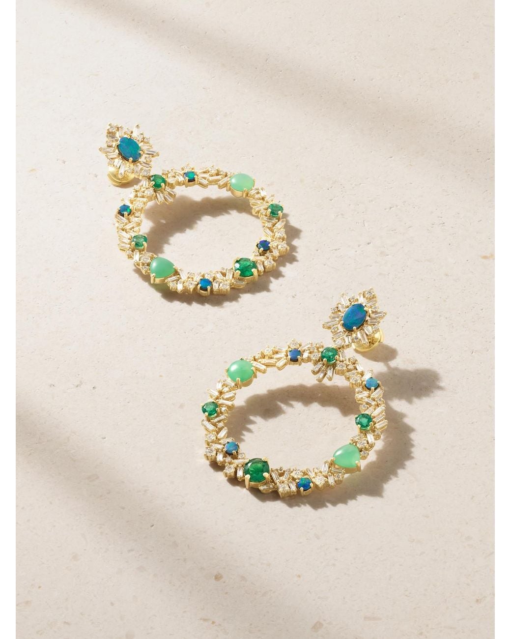 Suzanne Kalan Natural 18-Karat Multi-Stone Earrings