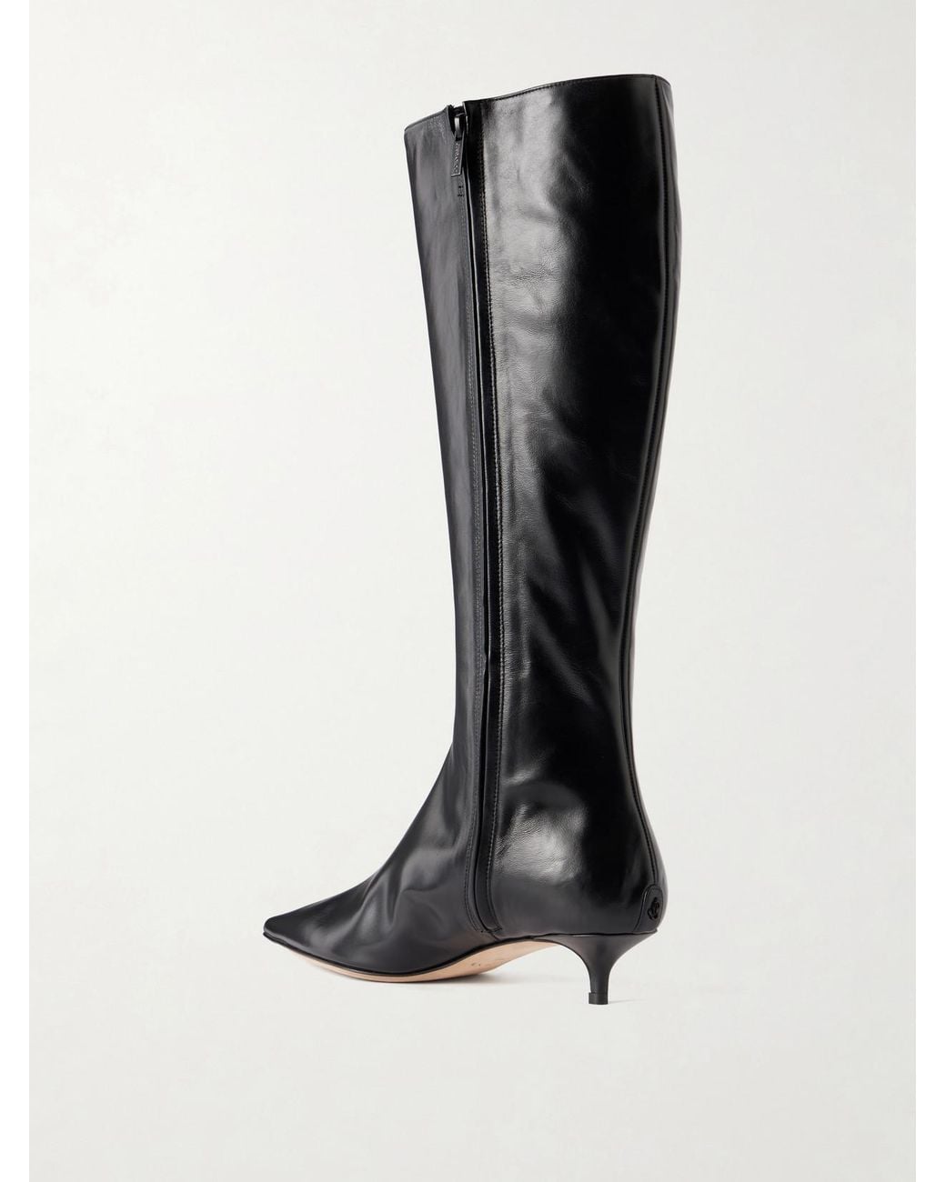 Jimmy Choo Black Amis 35 Leather Knee Boots
