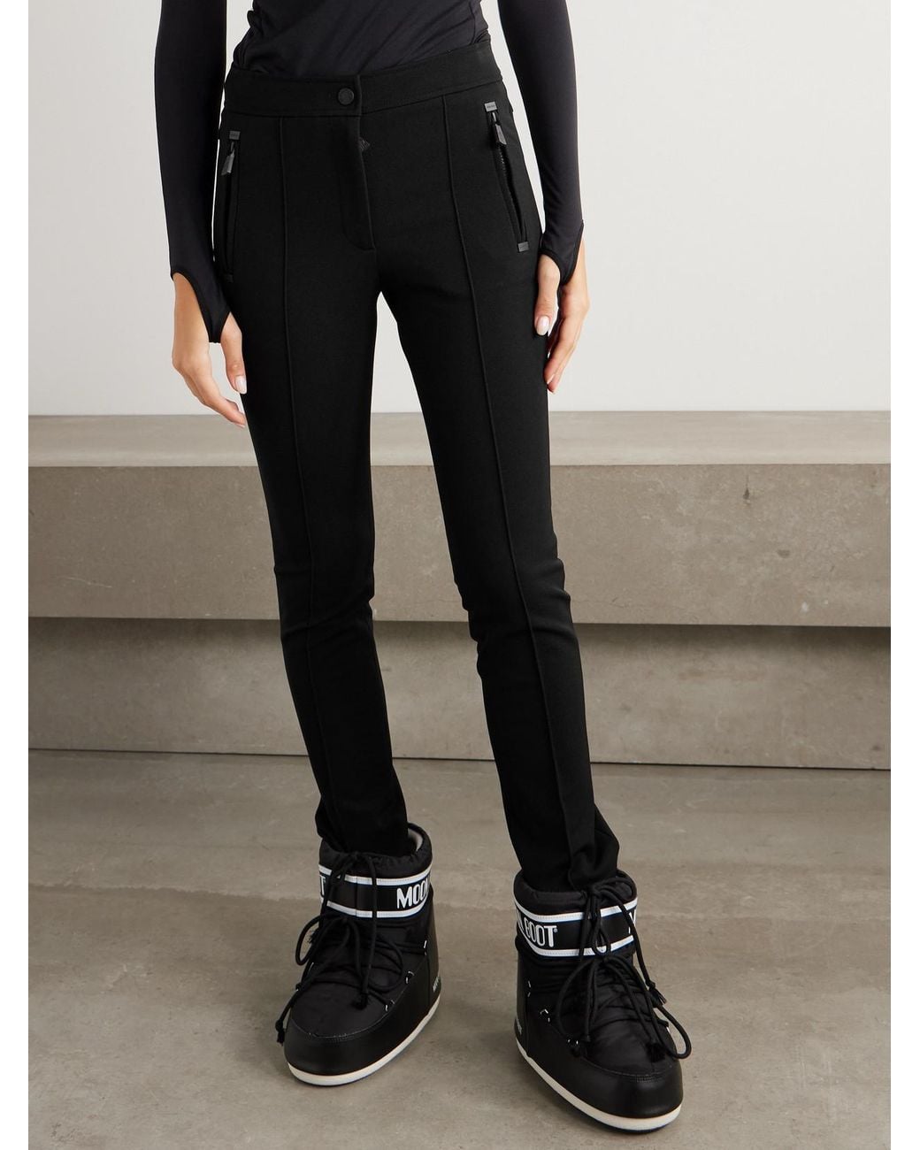Moncler Black Stretch Polyester Blend Pant