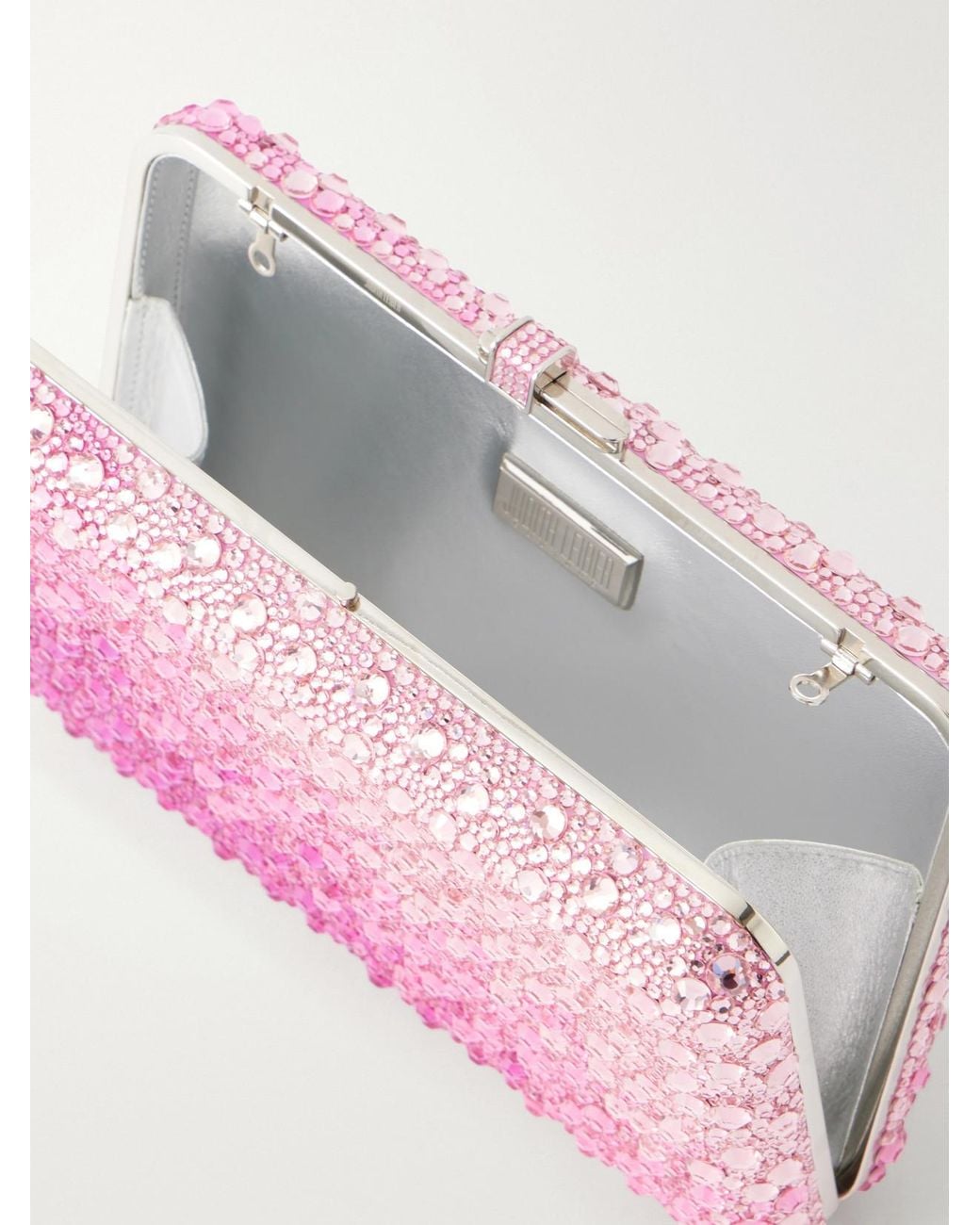 Judith Leiber Pink Slim Slide Crystal-Embellished-Tone Clutch