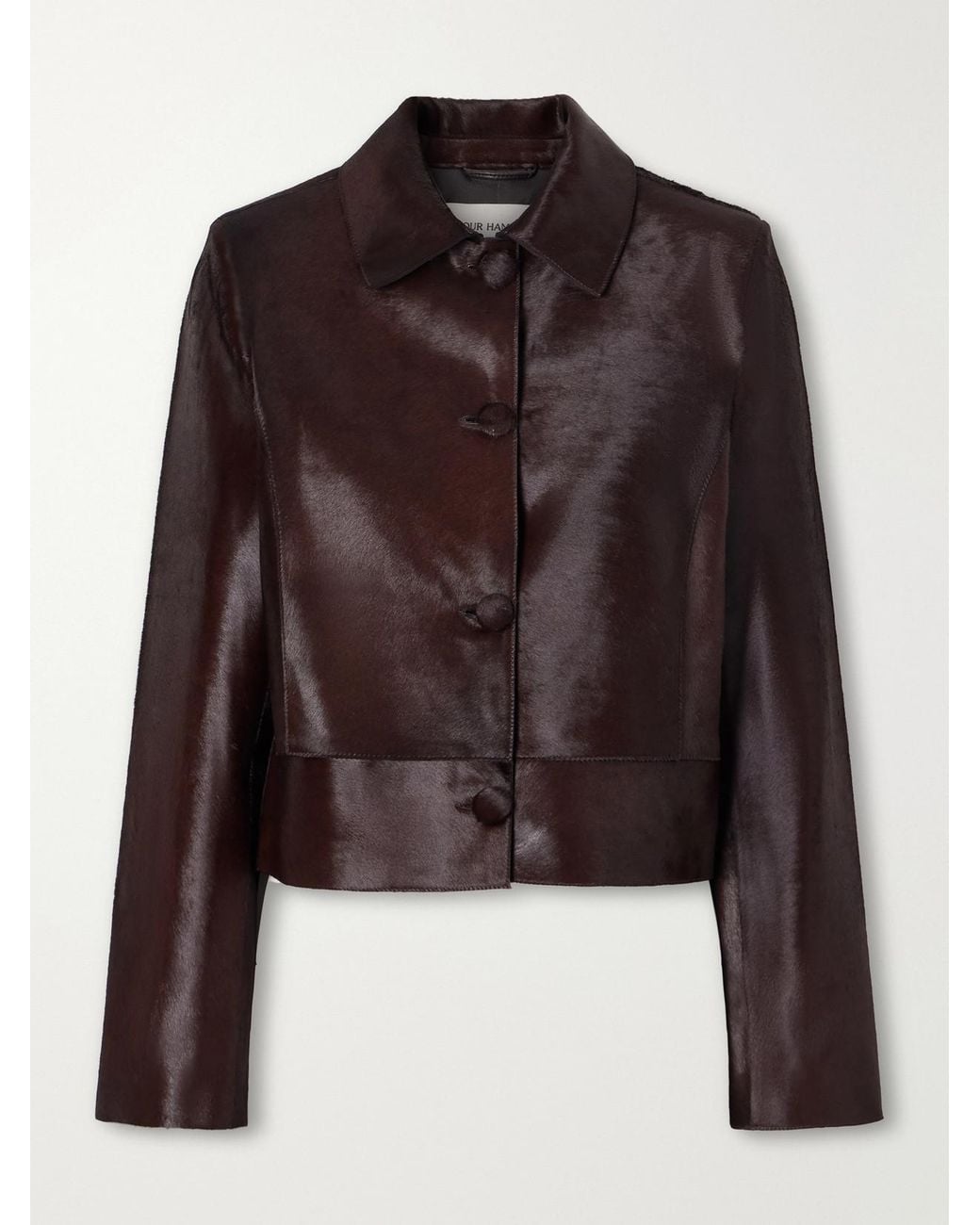 Nour Hammour Brown Hadley Calf Hair Jacket