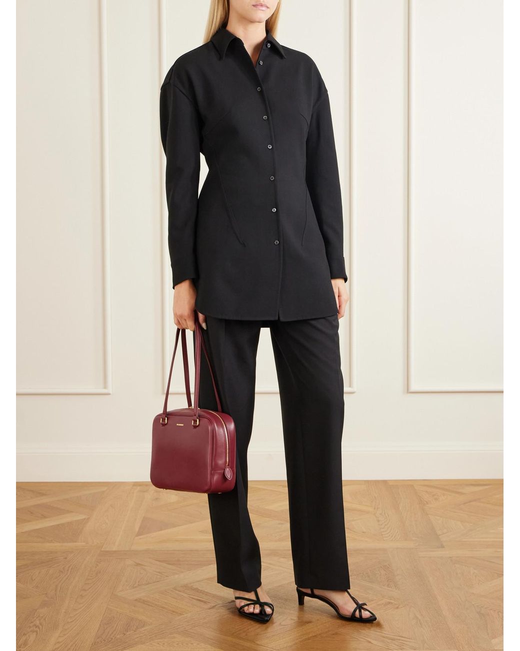 Jil Sander Red Vision Mini Leather Tote