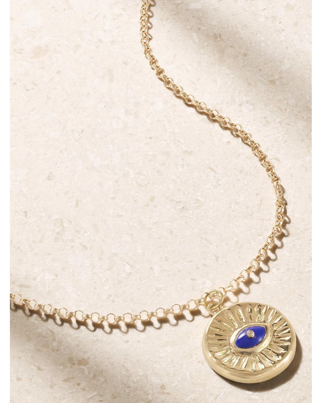 L'Atelier Nawbar Natural Little Dream Of Clarity 18-Karat Lapis Lazuli Necklace