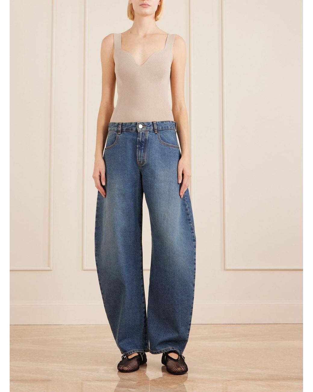 Alaïa Natural Ribbed Jersey Bodysuit