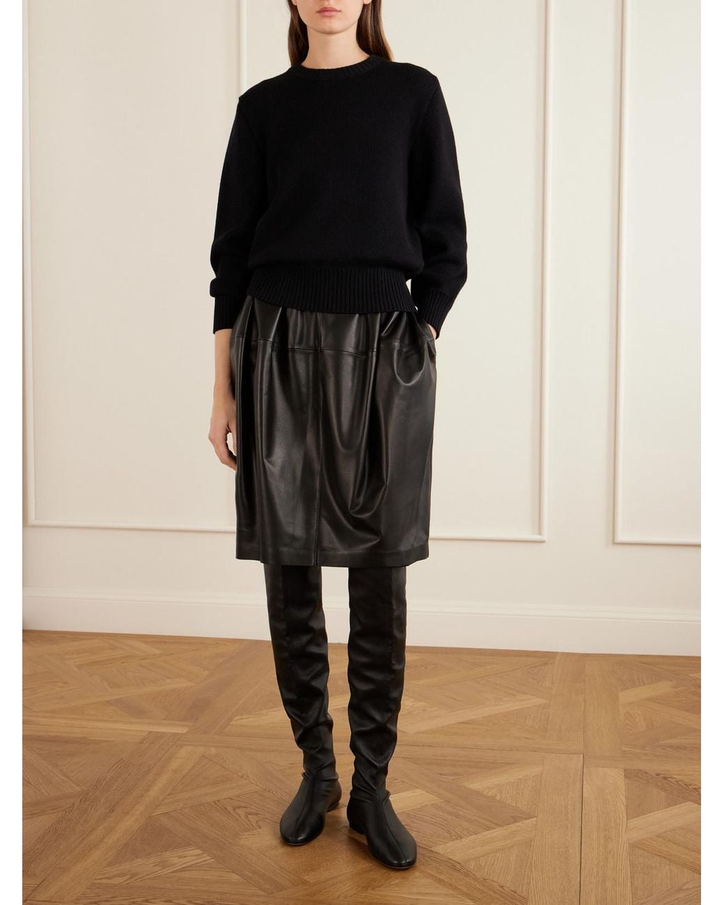 Totême White Leather Over-The-Knee Boots
