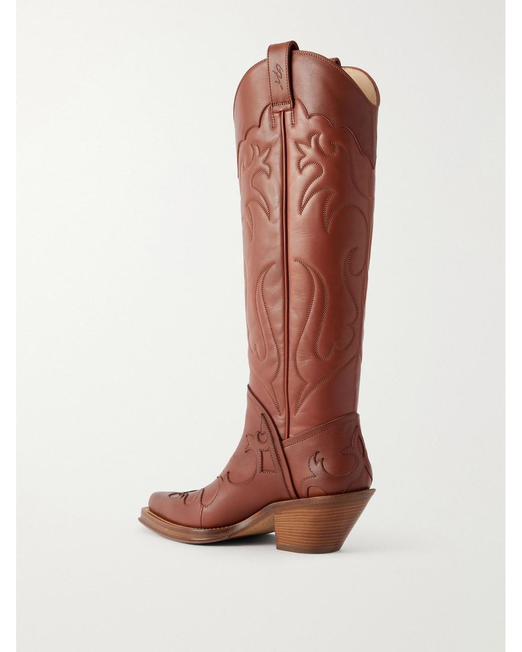 Gabriela Hearst Red Capitana 50 Leather Knee Boots