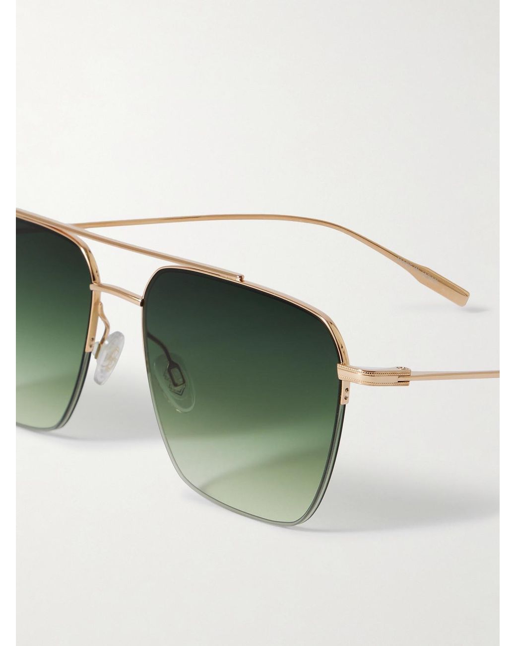 Barton Perreira Green Armstrong Aviator-Style-Tone Titanium Sunglasses