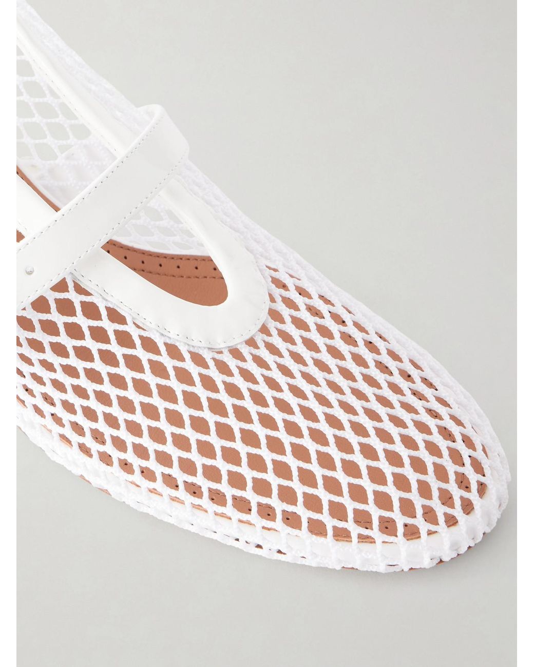 Alaïa White 55 Leather-Trimmed Mesh Pumps
