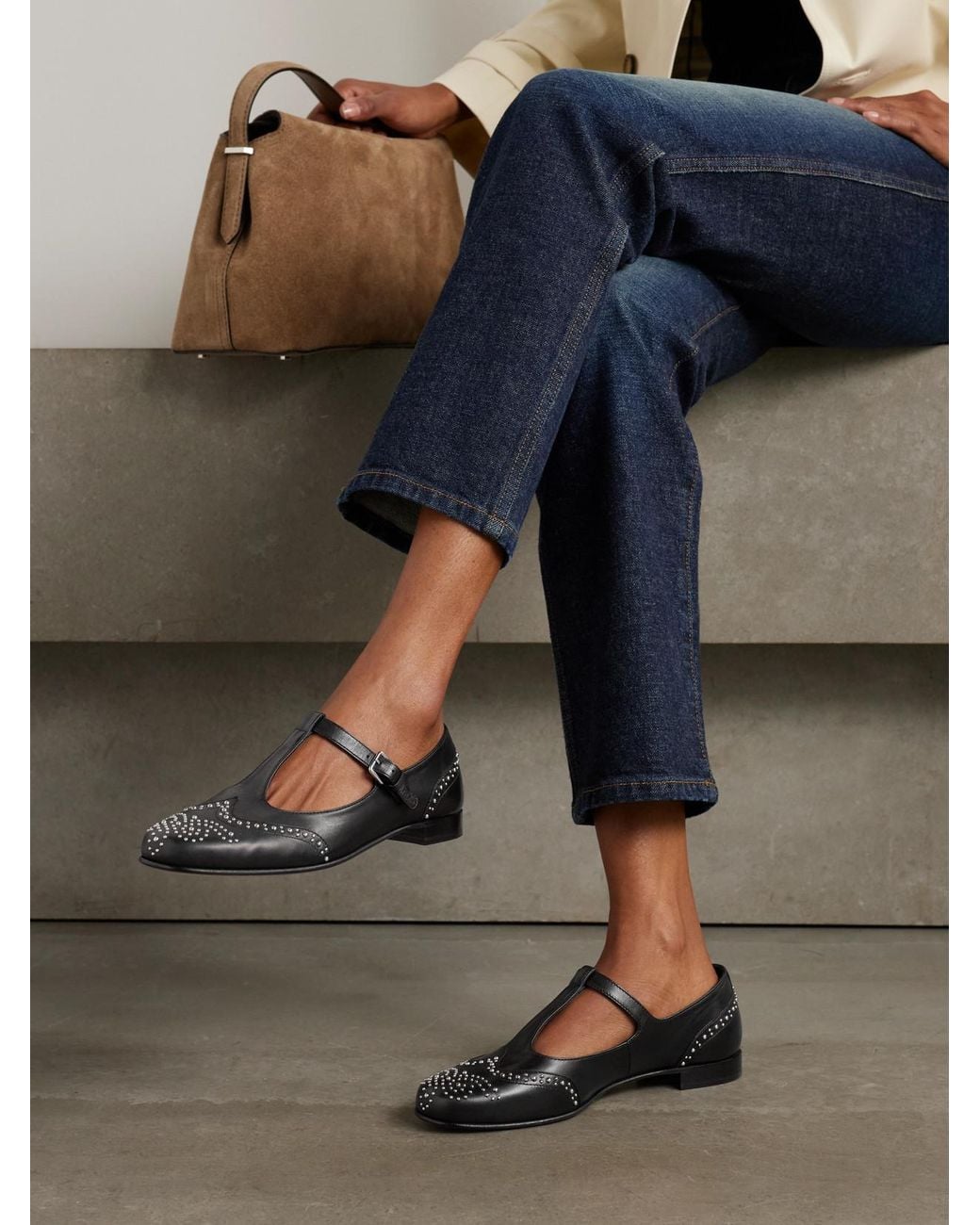 Church's Black Opal Studded Leather Mary Jane Brogues