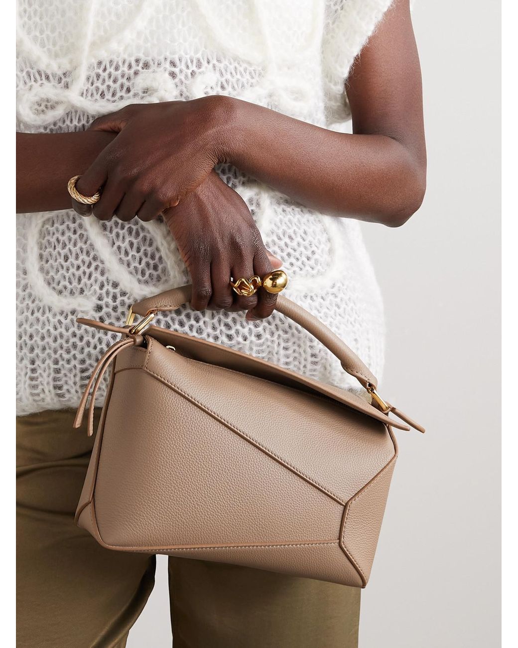 Loewe Natural Puzzle Leather Shoulder Bag