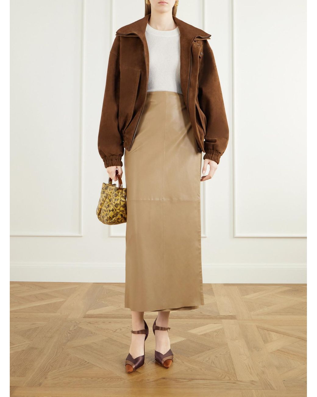 Gianvito Rossi Brown 95 Crepe-Satin Pumps