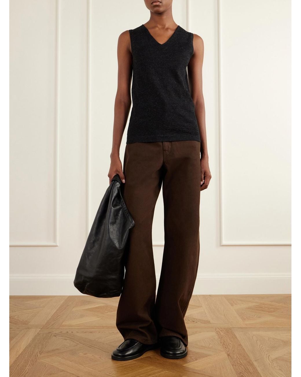 Lauren Manoogian Black Alpaca And Merino Wool-Blend Tank