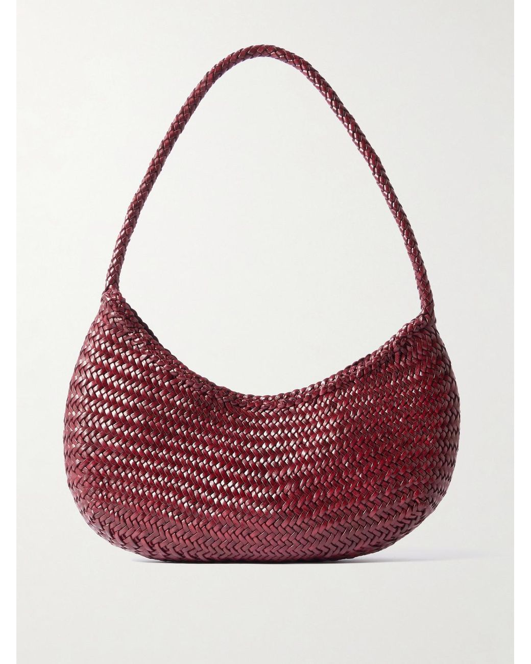 Dragon Diffusion Nova Luna Woven Leather Shoulder Bag in Red | Lyst