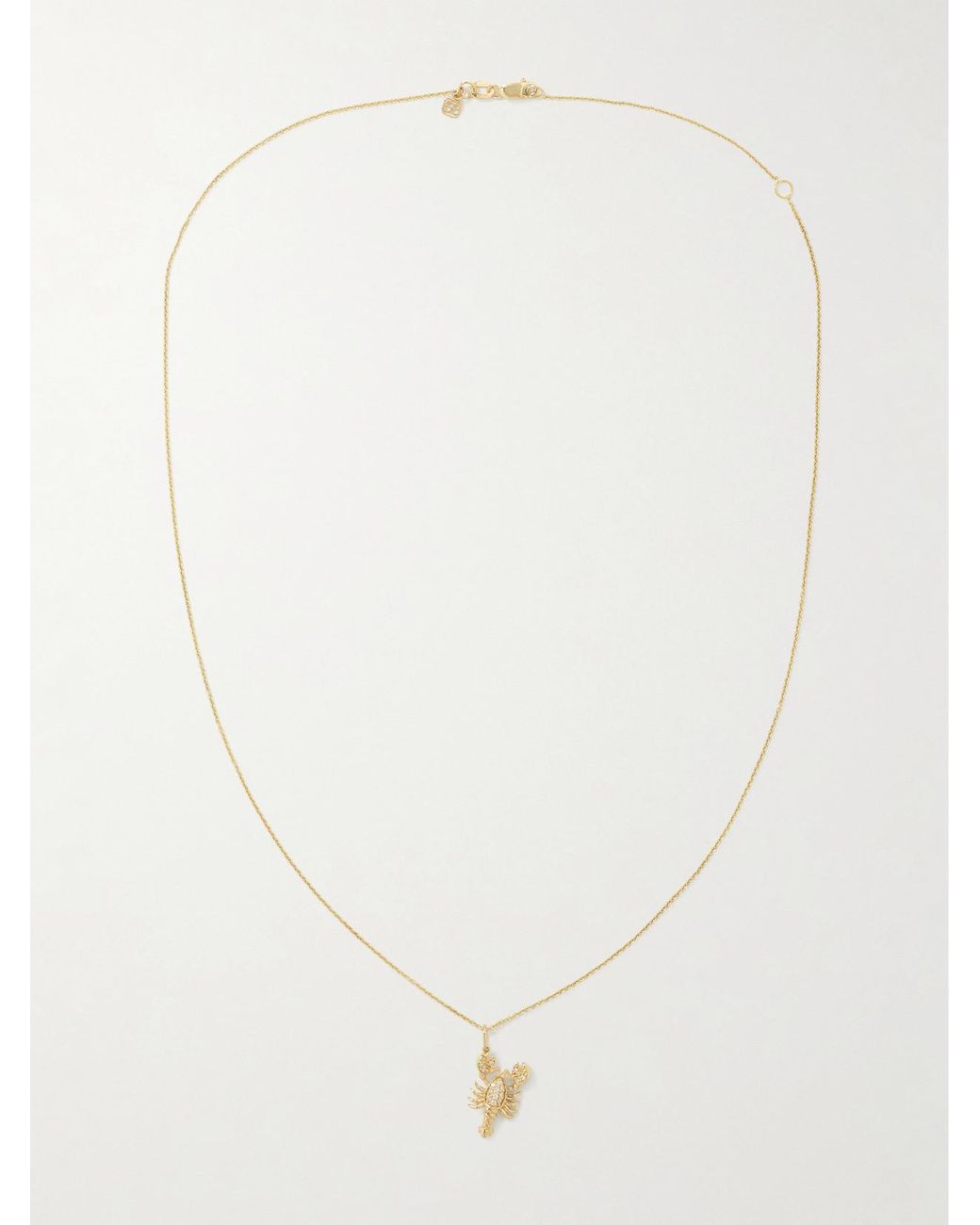 Sydney Evan Natural Lobster 14-Karat Diamond Necklace