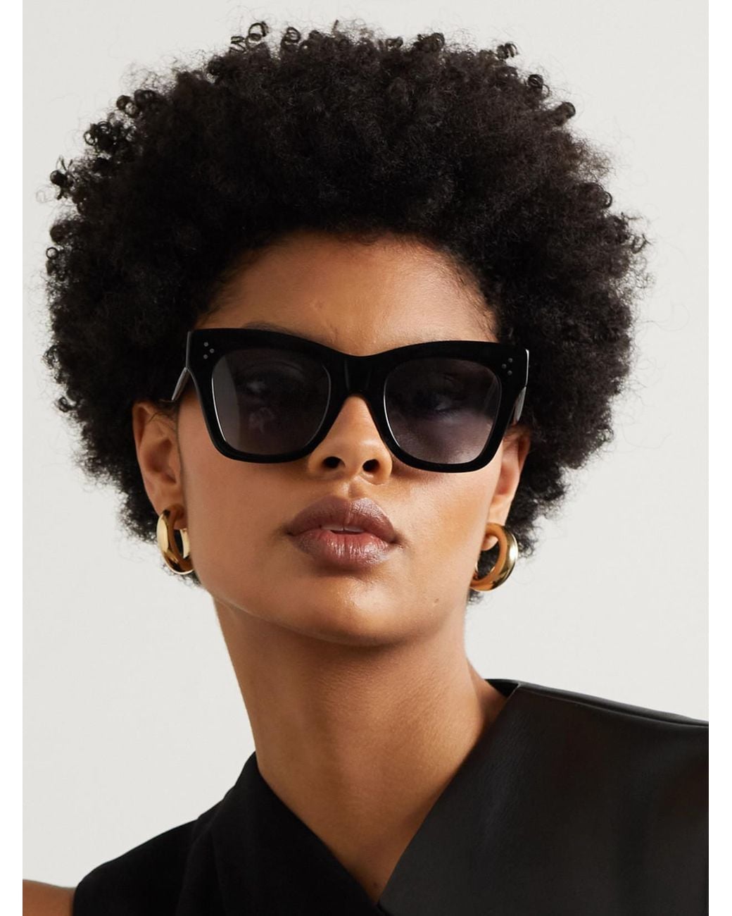 Céline Black Oversized Cat-Eye Acetate Sunglasses