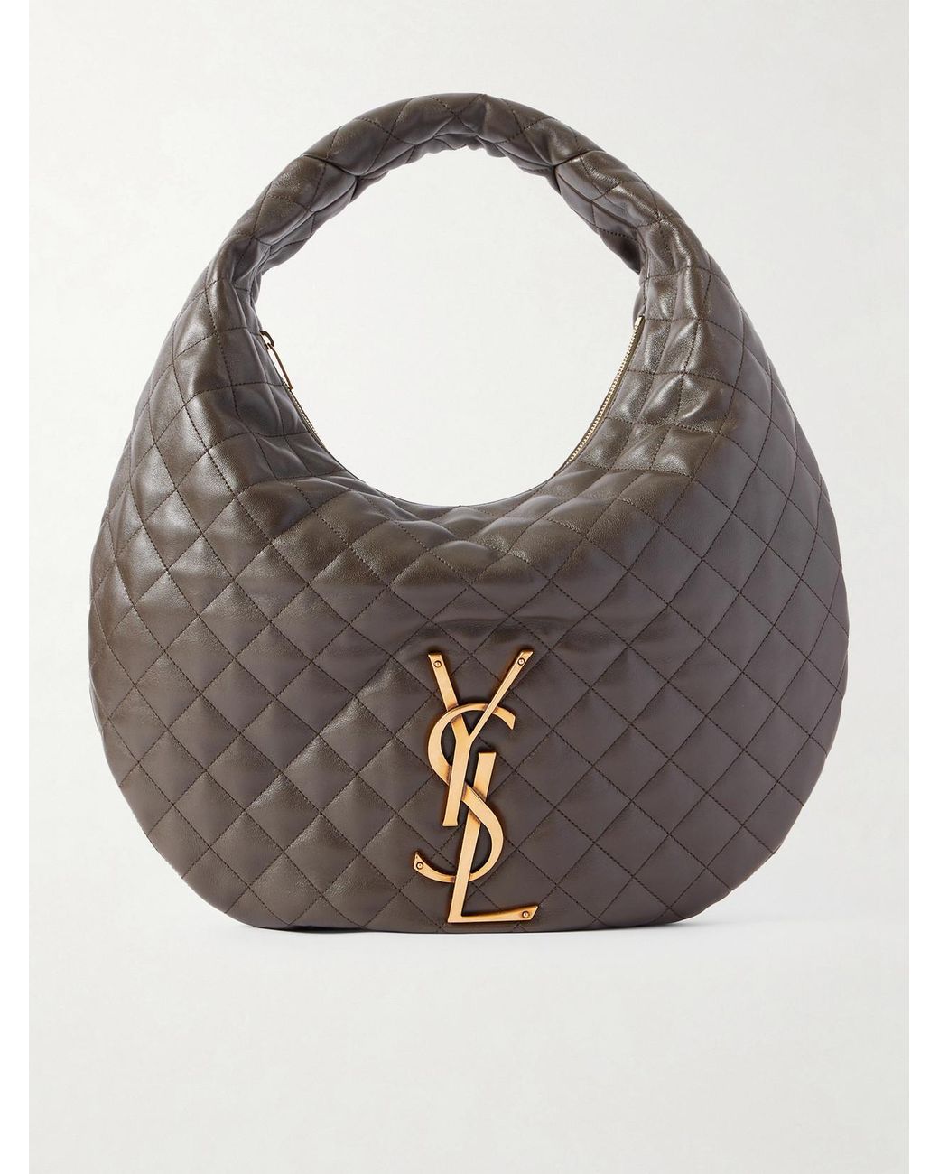 Saint Laurent Gray Icare Matelassé Leather Tote