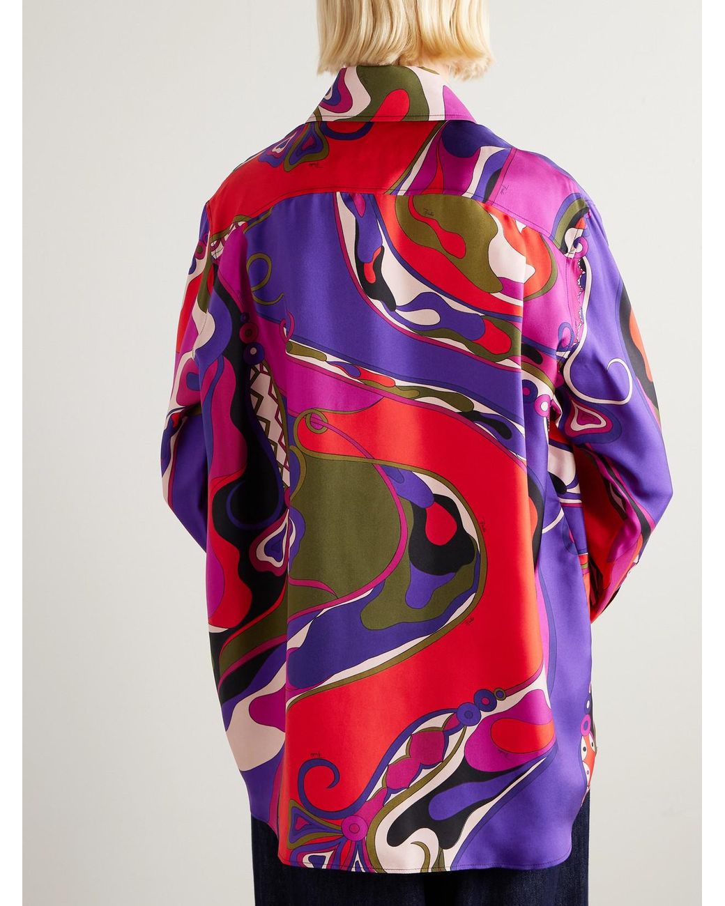 Emilio Pucci Red Printed Silk Shirt