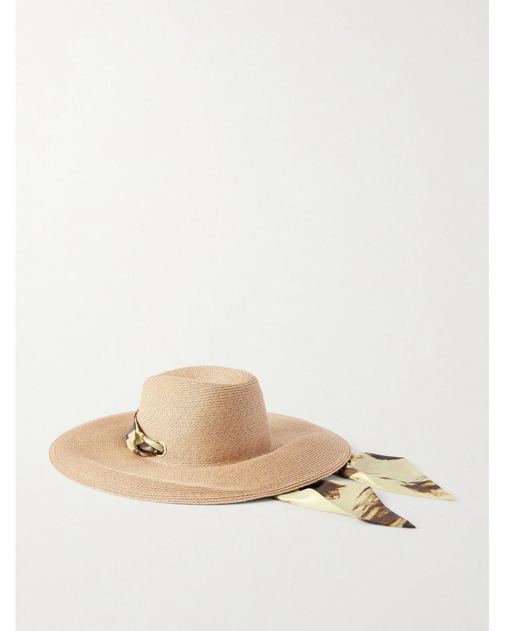 Eugenia Kim Natural Cassidy Satin-Trimmed Straw Hat
