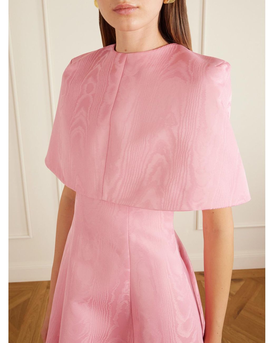Emilia Wickstead Pink Virginie Moiré Cape