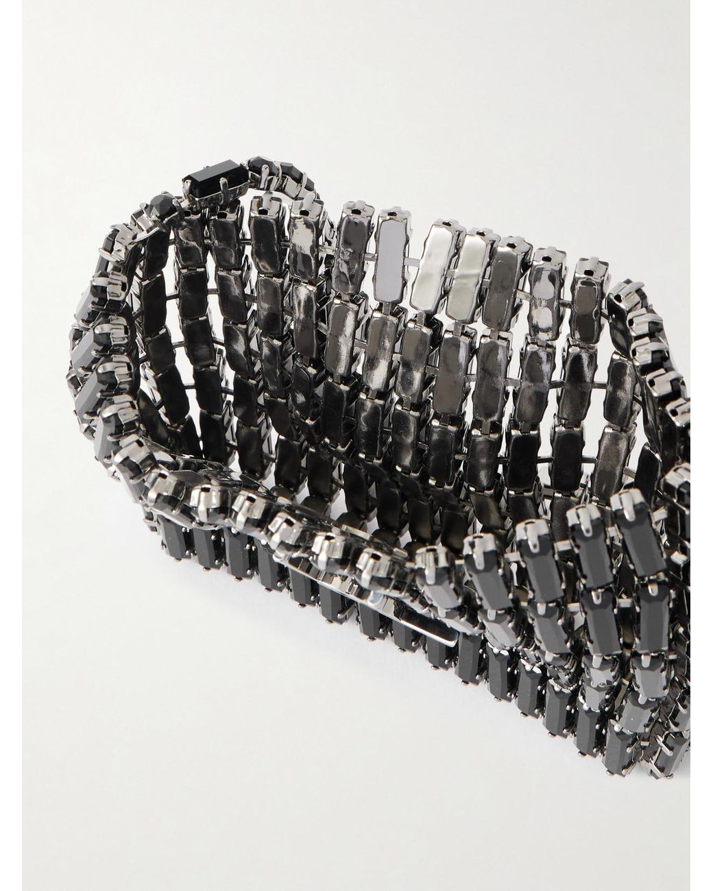 Saint Laurent Black Evening Micro Crystal-Embellished Chainmail Shoulder Bag