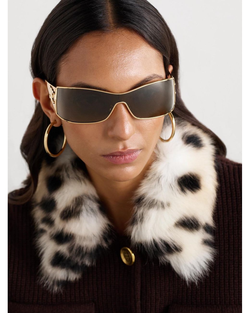 Céline Metallic Rectangular-Frame-Tone Sunglasses