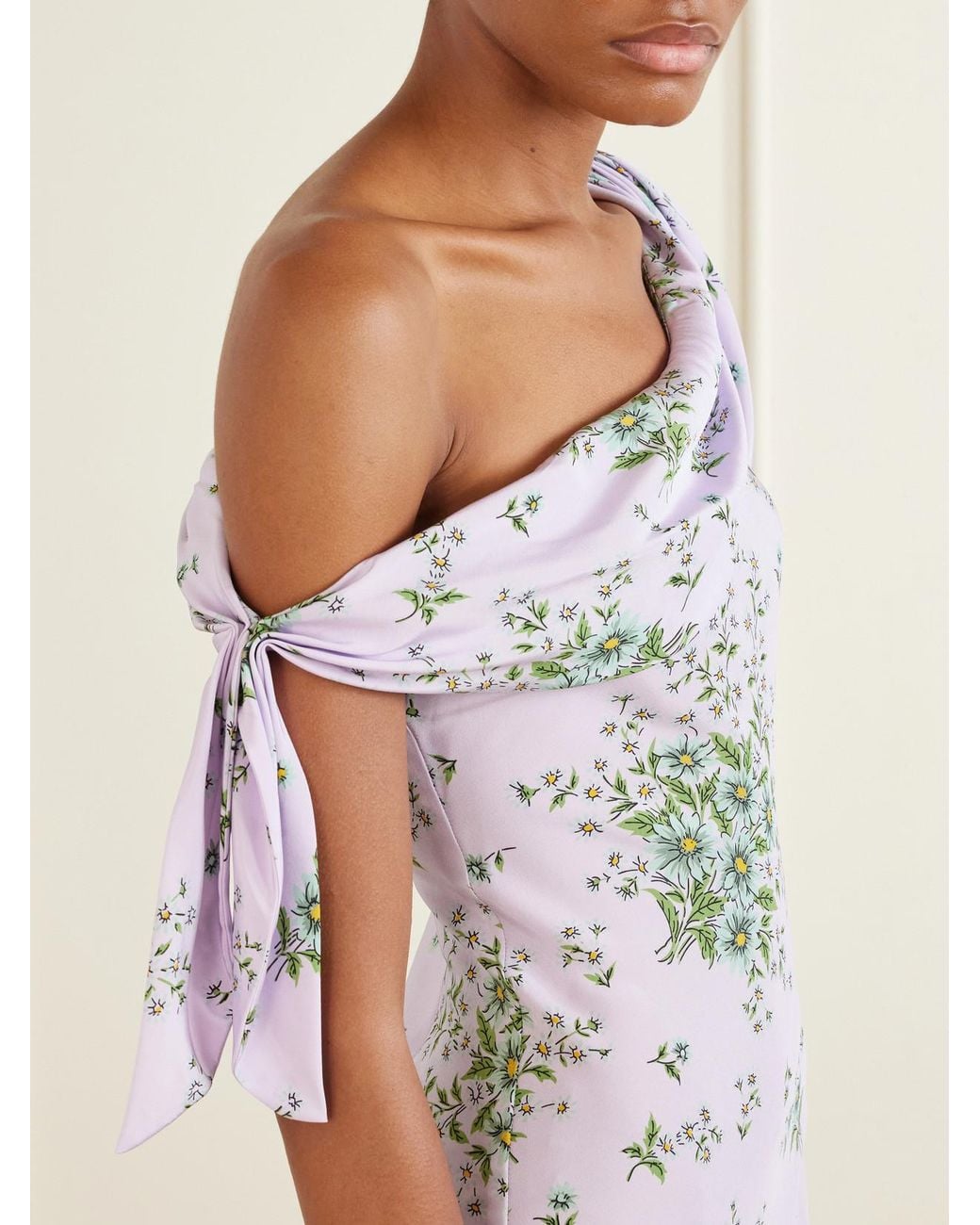 Rodarte White Floral-Print Silk-Crepe Midi Dress