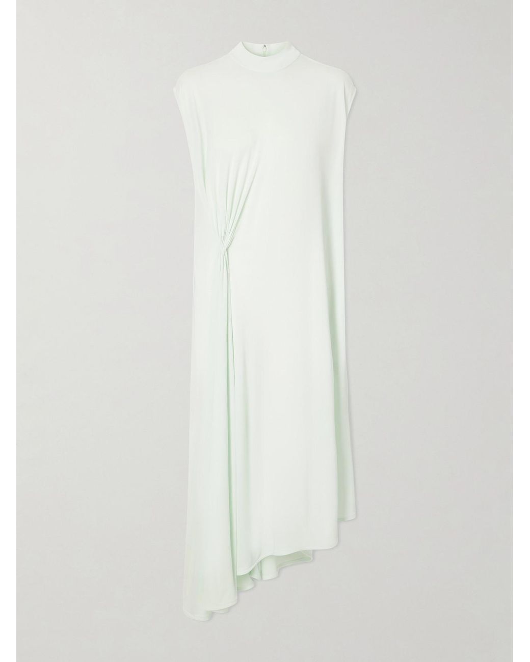 Bottega Veneta White Gathered Cady Midi Dress