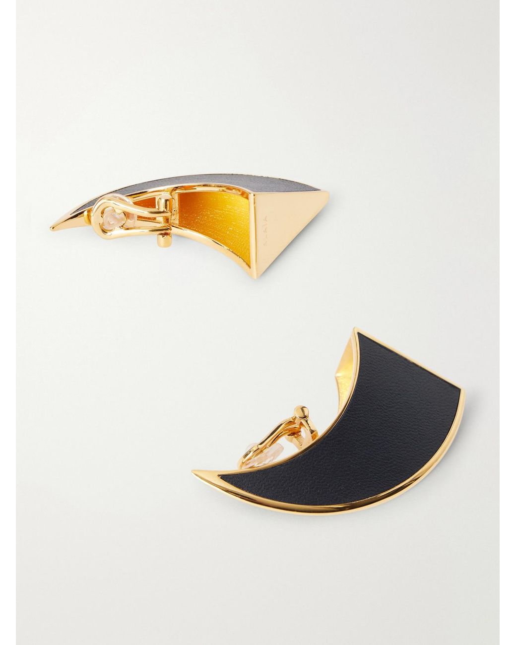 Alaïa Black Tone Leather Earrings