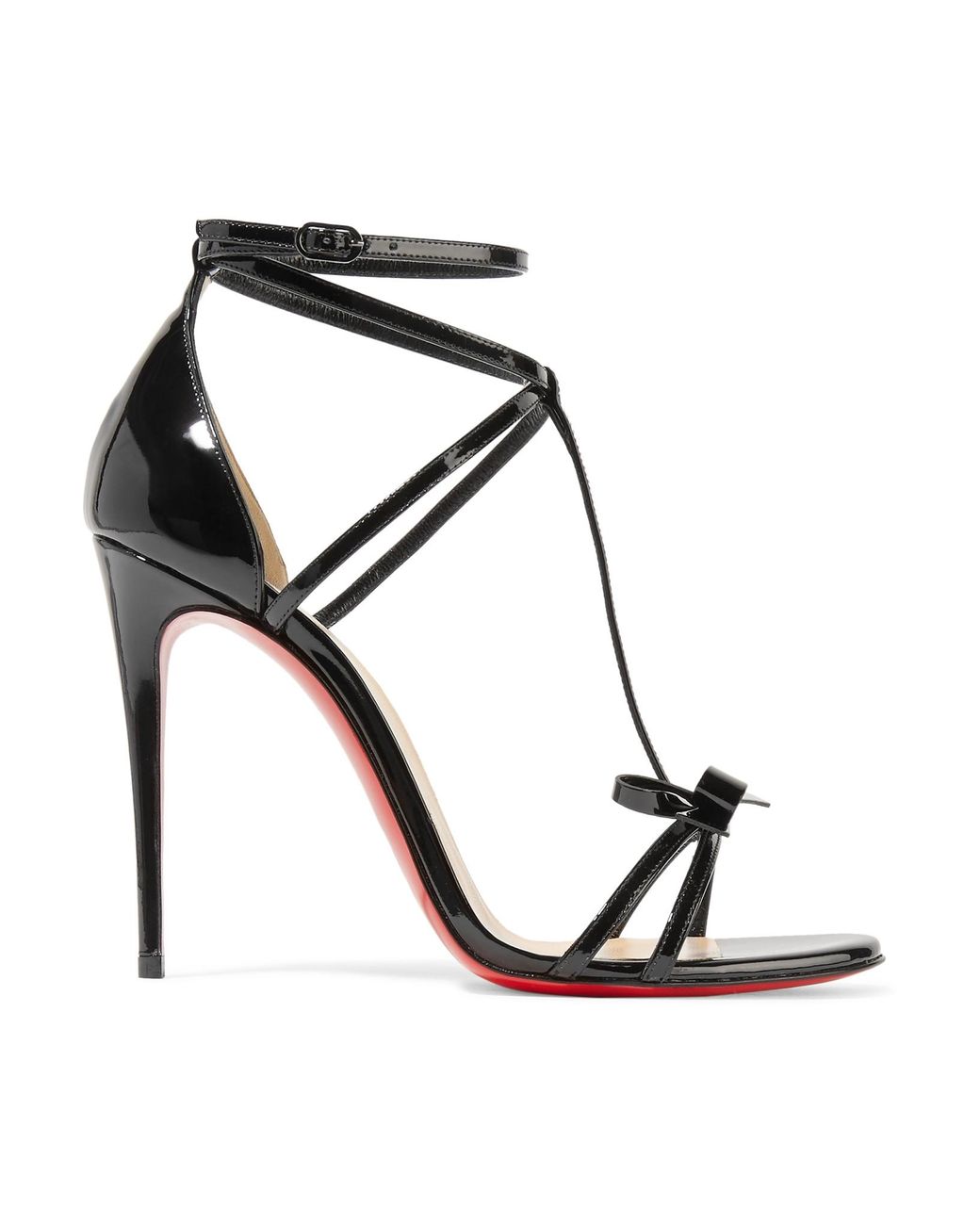 Christian Louboutin Blakissima 100 Bow-embellished Patent-leather