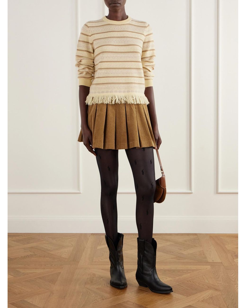 Polo Ralph Lauren Blue Logo-Jacquard Stretch-Knit Tights