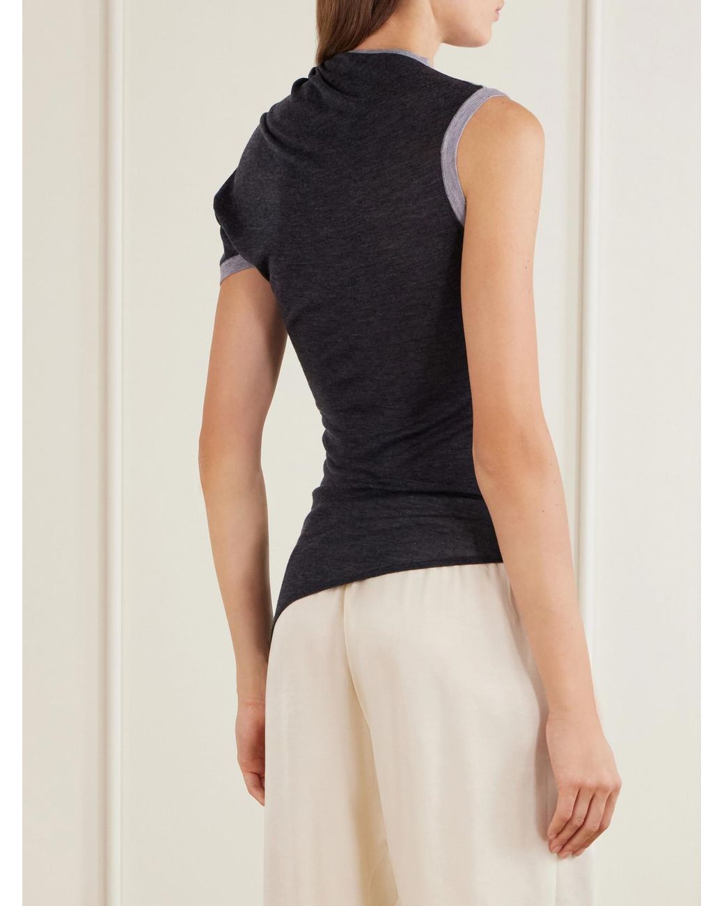 Sharon Wauchob Gray Willla Asymmetric Wool Tank