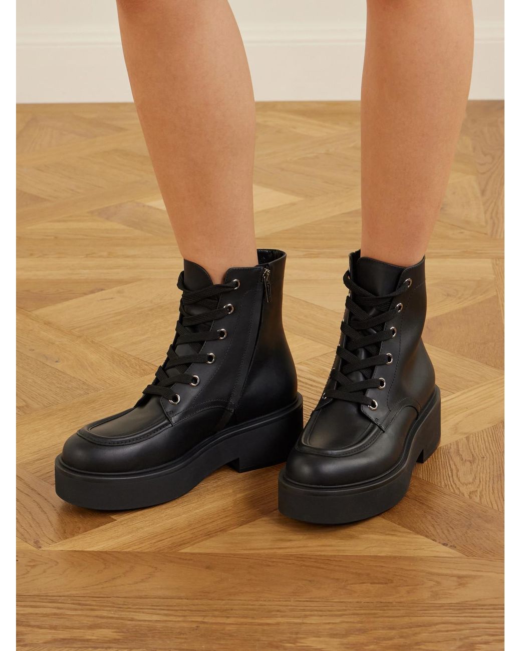 Gianvito Rossi Black 20 Leather Ankle Boots