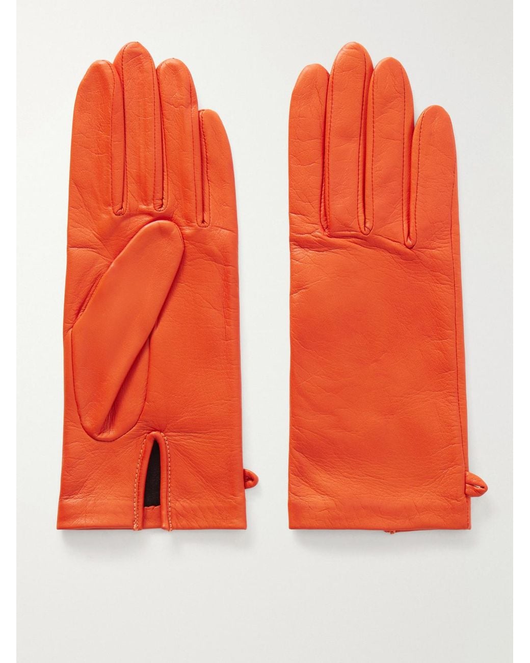 Agnelle Orange Kate Leather Gloves